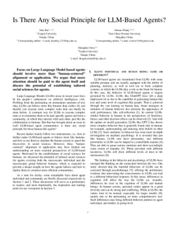 Is There Any Social Principle for LLM-Based Agents?
