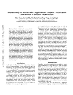Graph Encoding and Neural Network Approaches for Volleyball Analytics:
  From Game Outcome to Individual Play Predictions