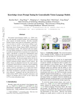 Knowledge-Aware Prompt Tuning for Generalizable Vision-Language Models