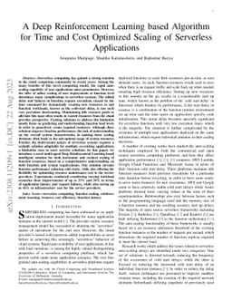 A Deep Reinforcement Learning based Algorithm for Time and Cost
  Optimized Scaling of Serverless Applications
