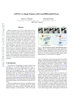 LDP-Feat: Image Features with Local Differential Privacy