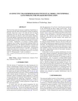 An Effective Transformer-based Contextual Model and Temporal Gate
  Pooling for Speaker Identification