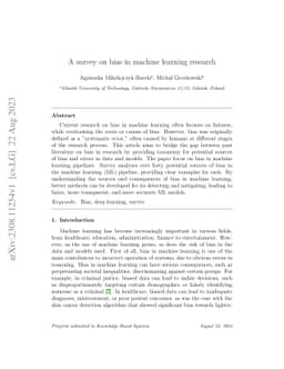 A survey on bias in machine learning research