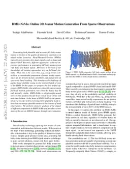 HMD-NeMo: Online 3D Avatar Motion Generation From Sparse Observations