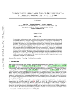 Enhancing Interpretable Object Abstraction via Clustering-based Slot
  Initialization