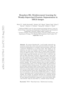 Boundary-RL: Reinforcement Learning for Weakly-Supervised Prostate
  Segmentation in TRUS Images