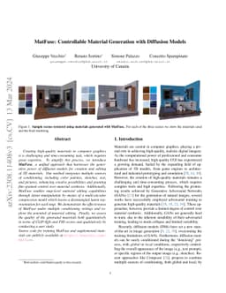 MatFuse: Controllable Material Generation with Diffusion Models