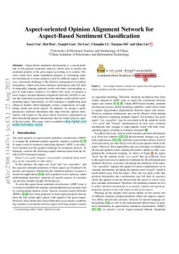 Aspect-oriented Opinion Alignment Network for Aspect-Based Sentiment
  Classification