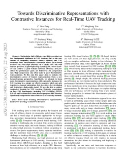 Towards Discriminative Representations with Contrastive Instances for
  Real-Time UAV Tracking