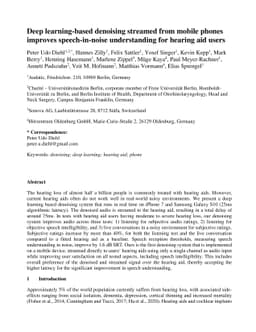 Deep learning-based denoising streamed from mobile phones improves
  speech-in-noise understanding for hearing aid users