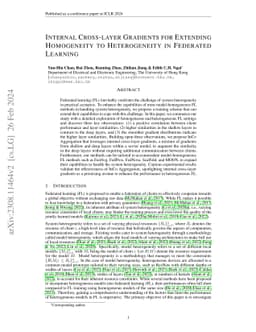 Internal Cross-layer Gradients for Extending Homogeneity to
  Heterogeneity in Federated Learning