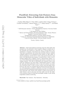 Pose2Gait: Extracting Gait Features from Monocular Video of Individuals
  with Dementia