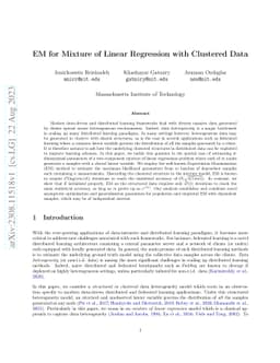 EM for Mixture of Linear Regression with Clustered Data