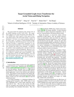 Target-Grounded Graph-Aware Transformer for Aerial Vision-and-Dialog
  Navigation
