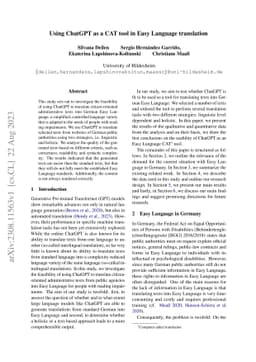 Using ChatGPT as a CAT tool in Easy Language translation
