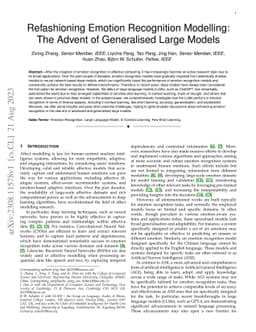 Refashioning Emotion Recognition Modelling: The Advent of Generalised
  Large Models