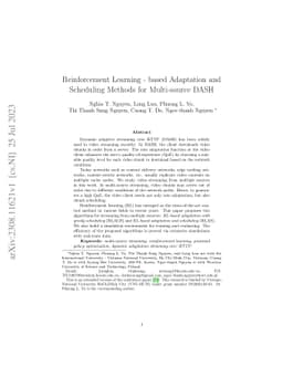 Reinforcement Learning -based Adaptation and Scheduling Methods for
  Multi-source DASH