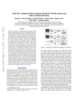 VadCLIP: Adapting Vision-Language Models for Weakly Supervised Video
  Anomaly Detection