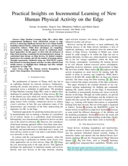 Practical Insights on Incremental Learning of New Human Physical
  Activity on the Edge