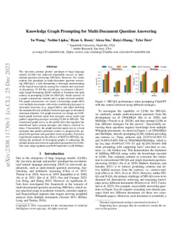 Knowledge Graph Prompting for Multi-Document Question Answering