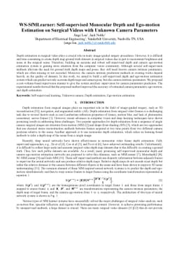 WS-SfMLearner: Self-supervised Monocular Depth and Ego-motion Estimation
  on Surgical Videos with Unknown Camera Parameters
