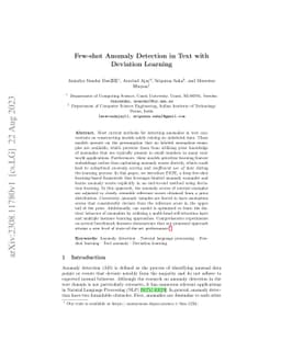 Few-shot Anomaly Detection in Text with Deviation Learning