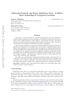 Addressing Dynamic and Sparse Qualitative Data: A Hilbert Space
  Embedding of Categorical Variables