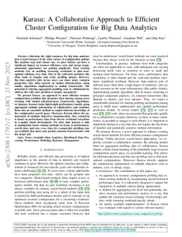 Karasu: A Collaborative Approach to Efficient Cluster Configuration for
  Big Data Analytics