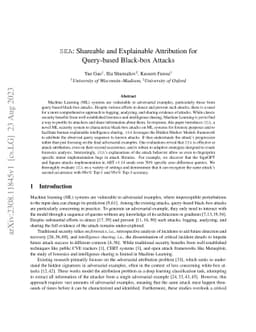 SEA: Shareable and Explainable Attribution for Query-based Black-box Attacks