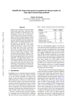 KinSPEAK: Improving speech recognition for Kinyarwanda via
  semi-supervised learning methods
