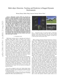 Multi-object Detection, Tracking and Prediction in Rugged Dynamic
  Environments