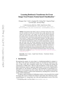 Learning Bottleneck Transformer for Event Image-Voxel Feature Fusion
  based Classification
