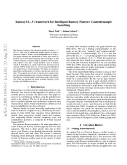 RamseyRL: A Framework for Intelligent Ramsey Number Counterexample
  Searching