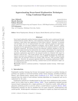 Approximating Score-based Explanation Techniques Using Conformal
  Regression