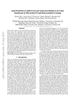Joint Prediction of Audio Event and Annoyance Rating in an Urban
  Soundscape by Hierarchical Graph Representation Learning