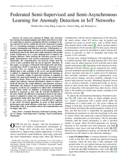 Federated Semi-Supervised and Semi-Asynchronous Learning for Anomaly
  Detection in IoT Networks
