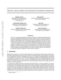 Neural oscillators for magnetic hysteresis modeling