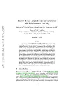 Prompt-Based Length Controlled Generation with Reinforcement Learning