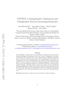 CACTUS: a Comprehensive Abstraction and Classification Tool for
  Uncovering Structures