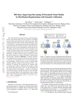 DR-Tune: Improving Fine-tuning of Pretrained Visual Models by
  Distribution Regularization with Semantic Calibration