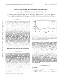 Analysis of XLS-R for Speech Quality Assessment