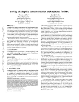 Survey of adaptive containerization architectures for HPC