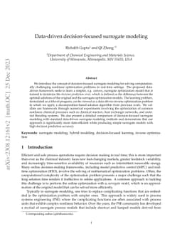 Data-driven decision-focused surrogate modeling