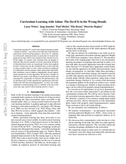 Curriculum Learning with Adam: The Devil Is in the Wrong Details