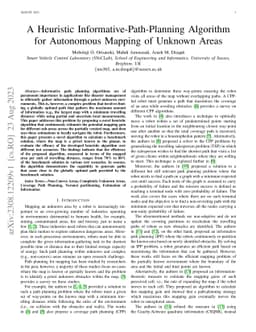 A Heuristic Informative-Path-Planning Algorithm for Autonomous Mapping
  of Unknown Areas