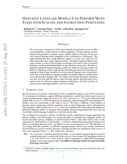 Diffusion Language Models Can Perform Many Tasks with Scaling and Instruction-Finetuning