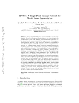 SPPNet: A Single-Point Prompt Network for Nuclei Image Segmentation