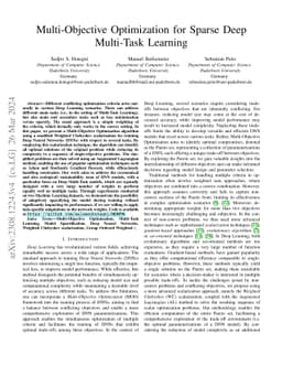 Multi-Objective Optimization for Sparse Deep Multi-Task Learning