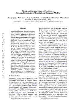 Simple is Better and Large is Not Enough: Towards Ensembling of
  Foundational Language Models