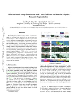 Diffusion-based Image Translation with Label Guidance for Domain
  Adaptive Semantic Segmentation